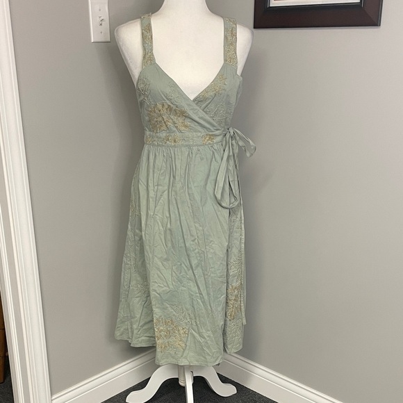 Antik Batik Womens Sundress Embroidered embellished NWT Green Blue Large - Picture 1 of 8